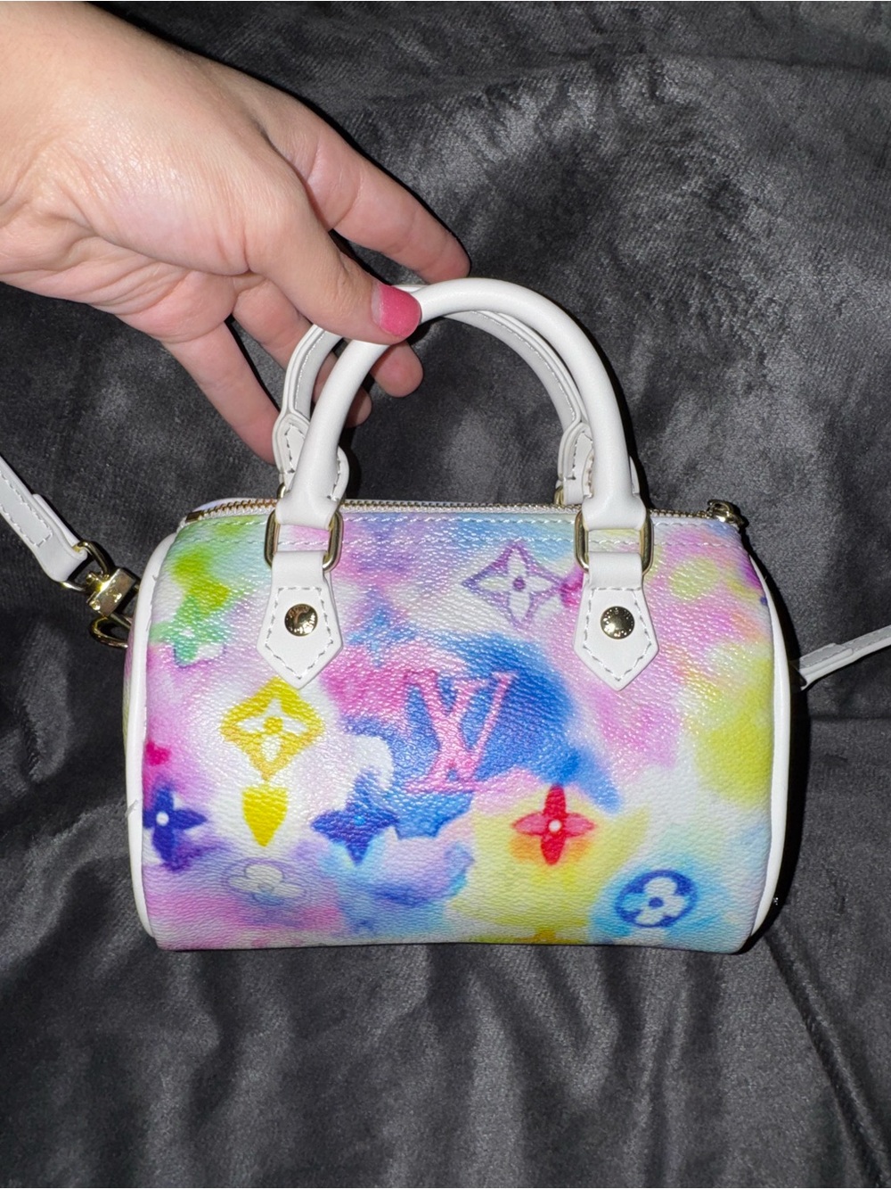 LV Rainbow Monogram Mini Satchel - White Multicolor